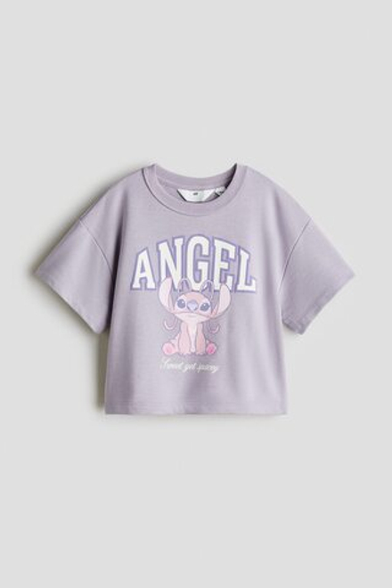 H&M Футболка с принтом, светло-фиолетовый