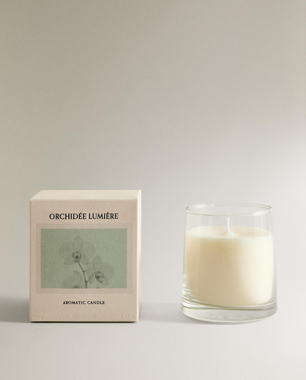 Zara Home Свеча ароматическая Orchid e Lumi re 180 г, растительный воск, аромат цветочный, Розовый