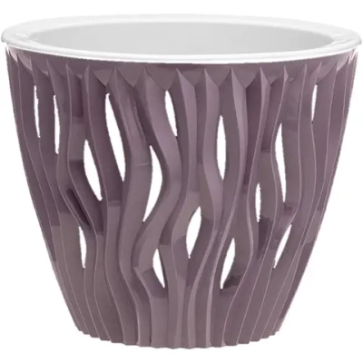 Кашпо для цветов пластиковое 7,5л d-25см «Вдохновение» Пыльная роза