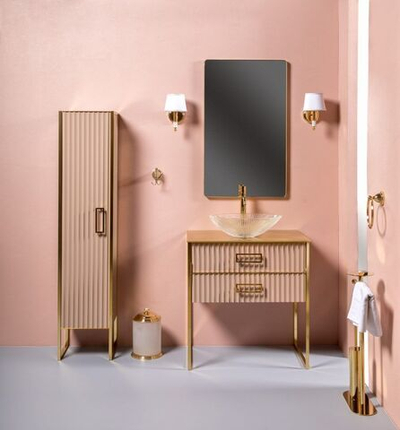 Тумба без раковины Armadi Art Monaco 80 Капучино золото