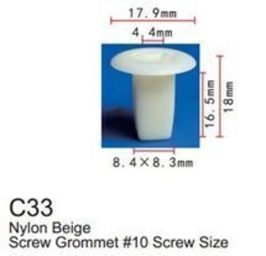 Клипса для крепления внутренней обшивки а/м Ниссан/ Пежо/ Рено пластиковая (100шт/уп.) Forsage клипса C0033(Nissan/Peugeot/Renault)