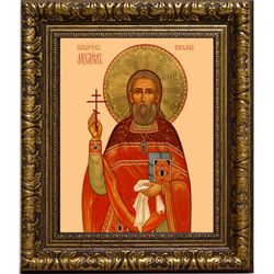 Михаил Киселев, священномученик пресвитер. Икона на холсте.