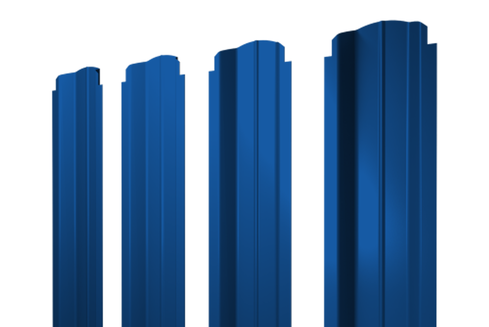 Штакетник П-образный B фигурный 0,5 PE RAL 5005 сигнальный синий