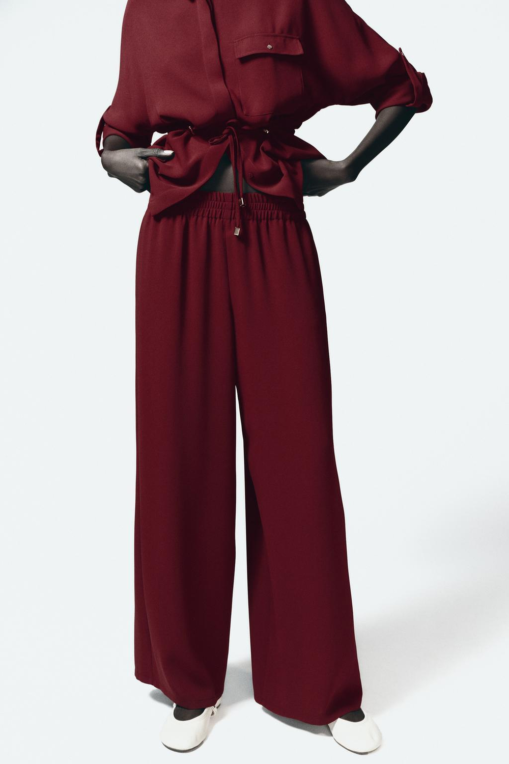 Брюки wide leg из крепа
