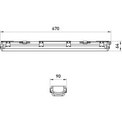 Светильник ЭРА SPP-101-0-002-060 IP65 под 2 светодиодные лампы T8 G13 LED 2x600 | Линейные IP65 под лампу T8 LED
