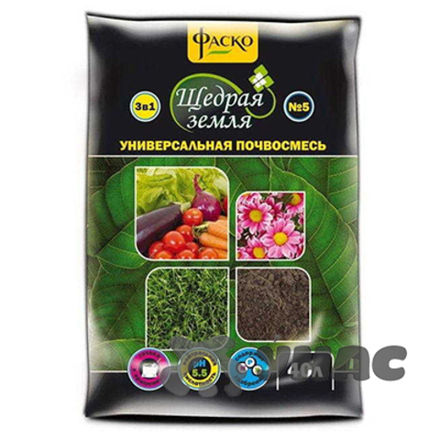 Грунт Щедрая Земля универсал 60л ФАСКО
