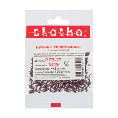 Бусина "Zlatka" пластик PFB-27 4 x 8 мм 100 шт ± 5 шт №06 св.розовый