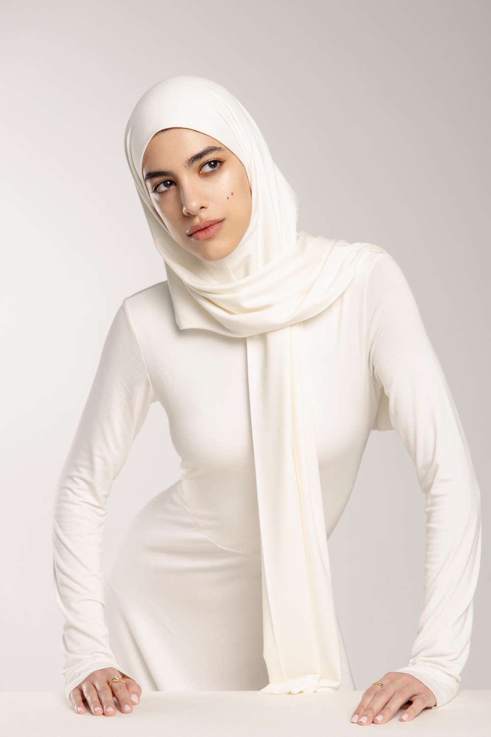 Хиджаб Молик двухслойный белый