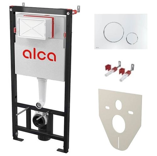 Инсталляция AlcaPlast AM101/1120-4:1 RU M671-0001, кнопка M671 хром, с шумоизоляцией
