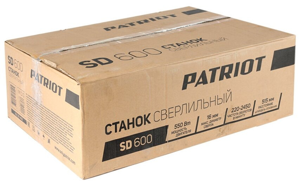Станок сверлильный PATRIOT SD 600, Мощность, Вт: 550. скорости 12, сверло 16мм (160301400)