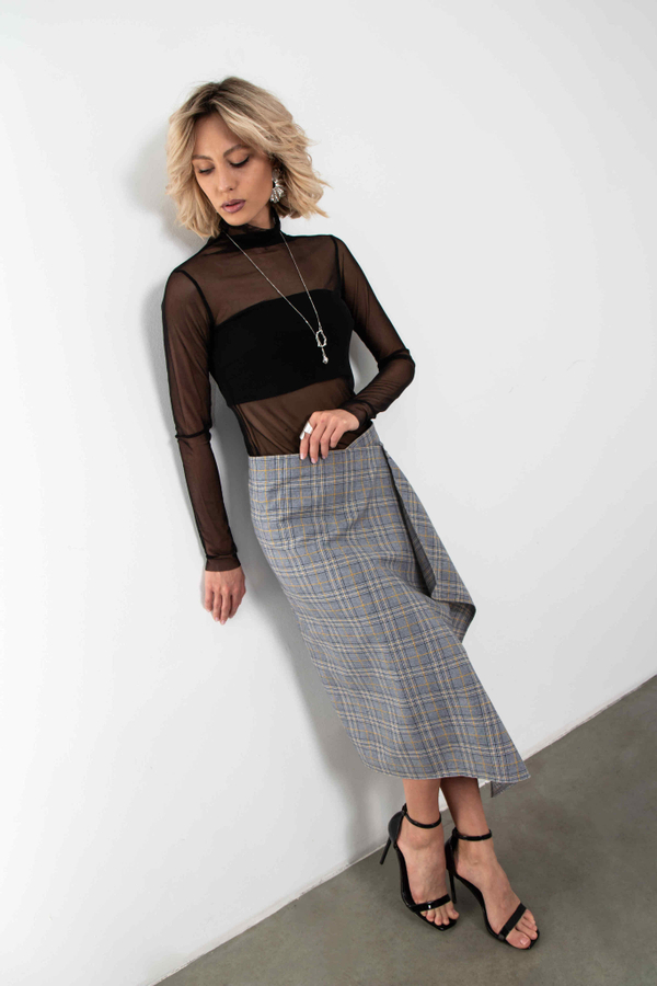 Юбка Мелодия формы (серая клетка)