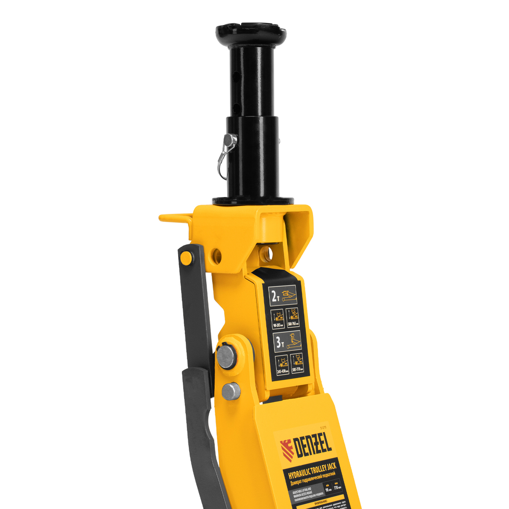 Домкрат гидравлический подкатной, 2/3 т, 98-770 мм, быстрый подъем, низ. подхват, проф, SUV Denzel