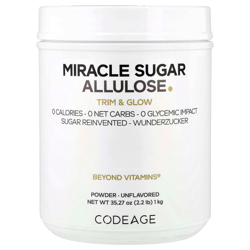 Codeage, Miracle, сахарный аллюлозный порошок, без добавок, 1 кг (35,27 унции)