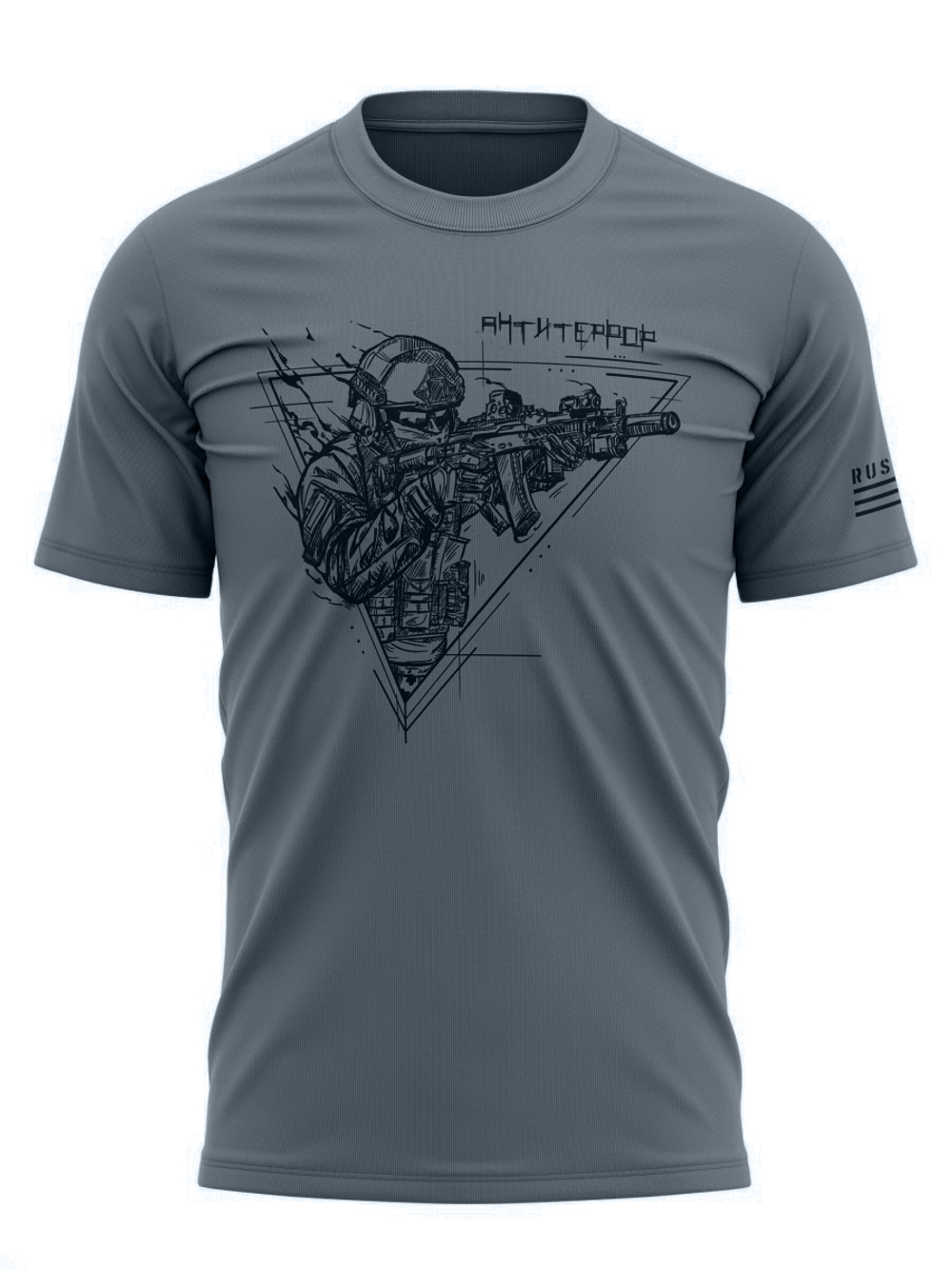 Футболка с принтом Барс «Антитеррор» (Grey)