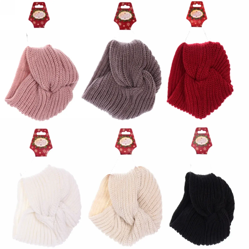 Повязка на голову теплая «Winter Turban», микс 6 цветов, 22*19см (Подвес Кокетка - Зима)