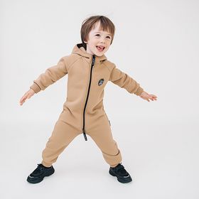 LONG HOODED JUMPSUIT - Sand