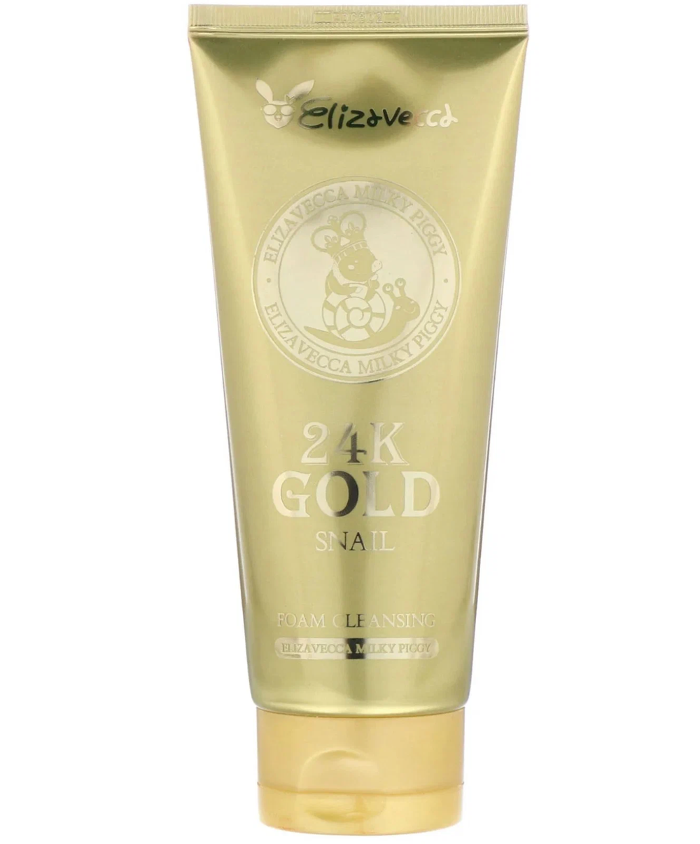 Пенка для умывания с муцином улитки и золотом Elizavecca 24k Gold Snail Cleansing Foam