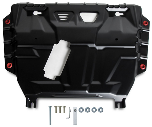 Защита картера и КПП АвтоБроня для Toyota Auris I, II (V - 1.3) 2006-2015/Toyota Corolla E140, E150, E160, E170 (V - 1.3) 2006-2016, штампованная, сталь 1.8 мм, с крепежом, 111.05774.1