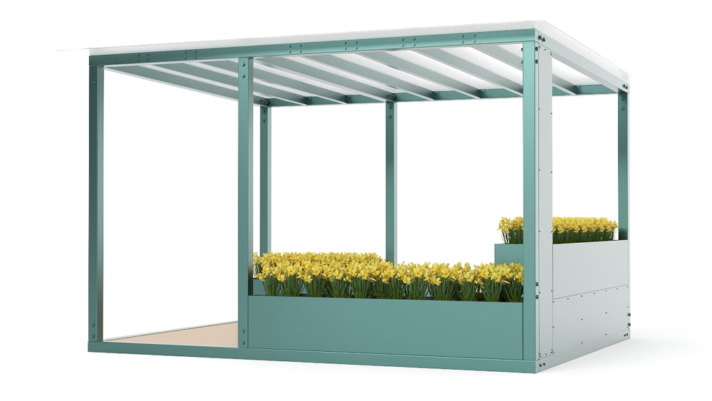 Беседка с вазонами SK00232