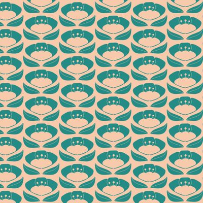 Минималистичный цветочный принт на телесном фоне