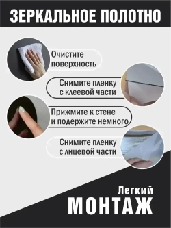 Самоклеющееся зеркальное полотно для мебели