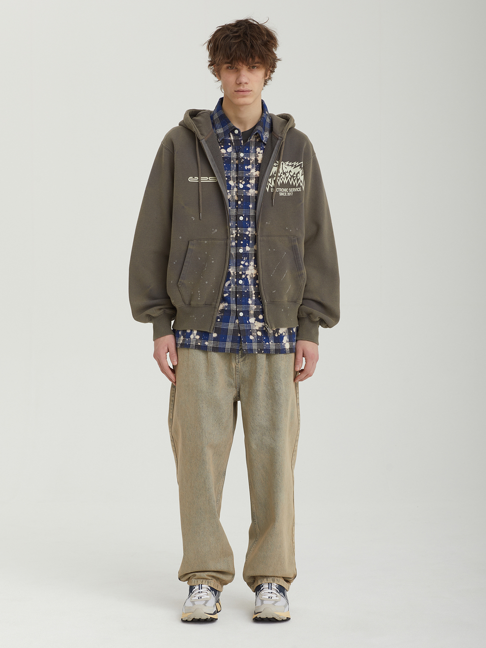 Мужская Толстовка Y.e.s Painted Zip Up