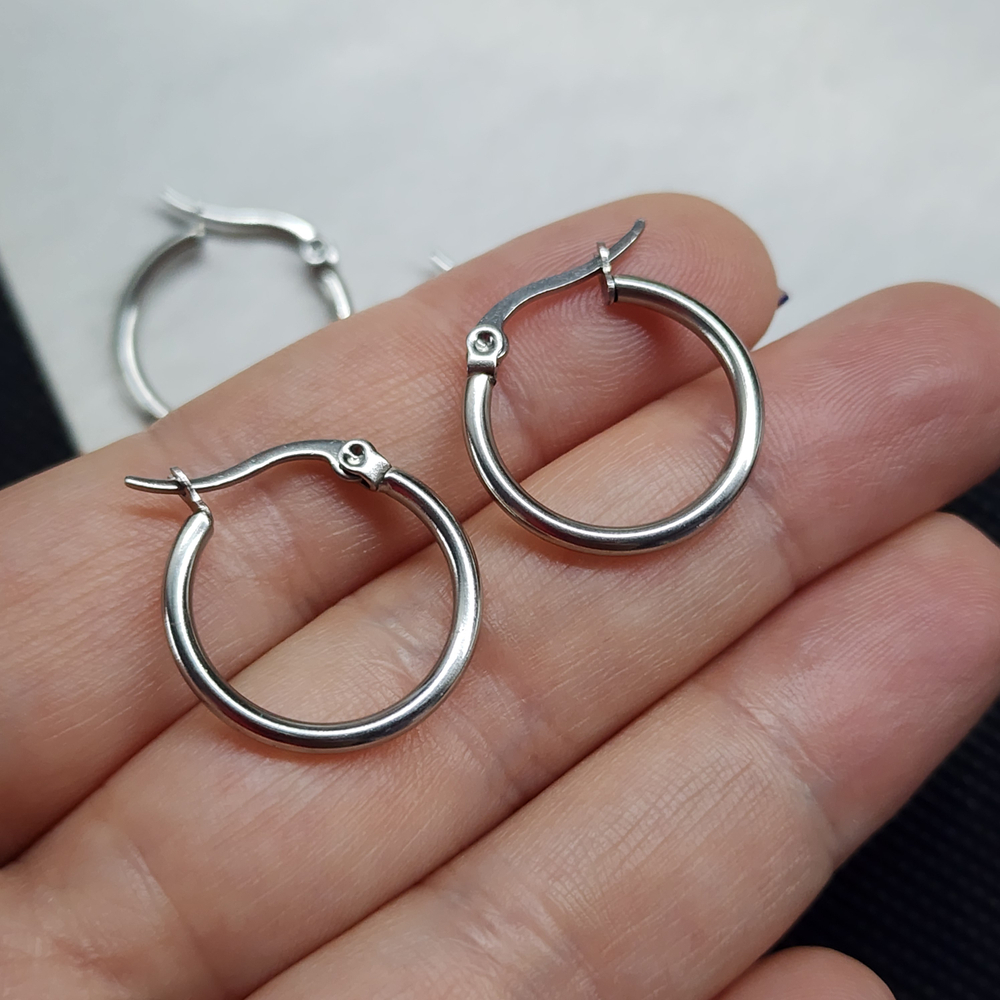 Швензы кольца, сталь, застёжка булавка, размер 20×2мм, цена за пару