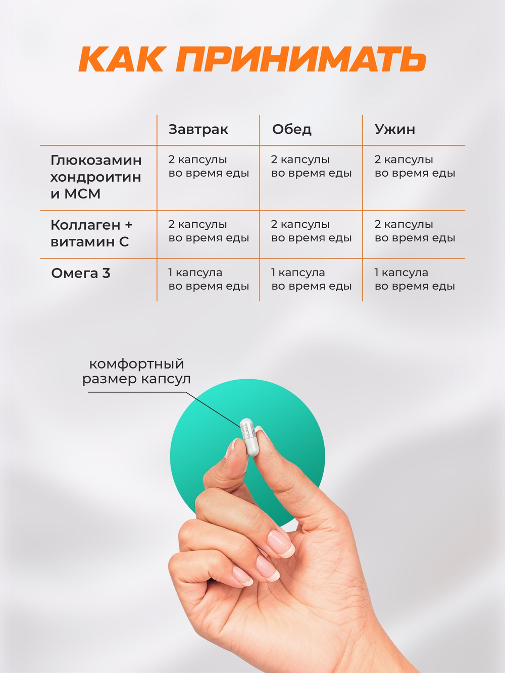 Глюкозамин хондроитин MSM 180 + SoulWay Омега 3 90 + BQ Коллаген+Витамин С 160