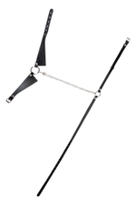 Черная портупея-чокер с поводком и карабином в виде кольца (Цвет: черный)