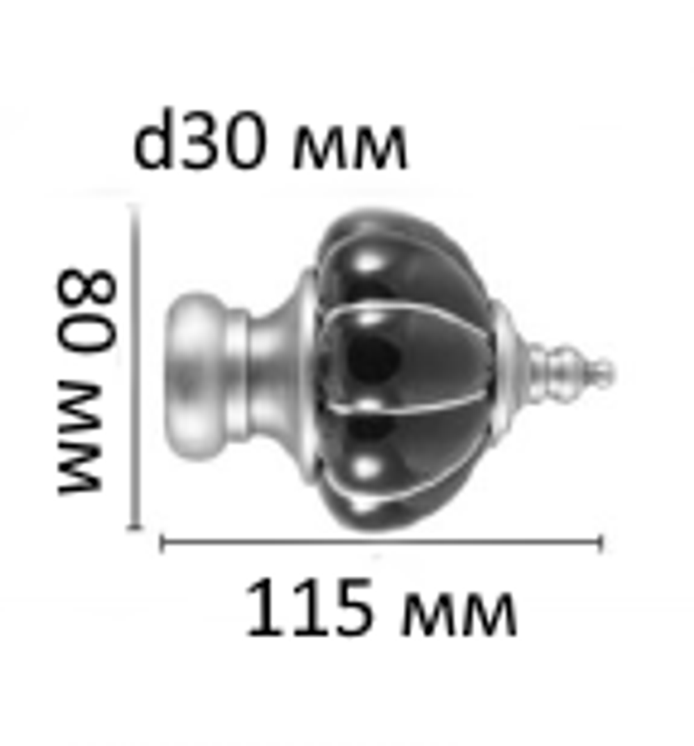 Карниз кованый Ампир Монако d30 мм однорядный, цвет латунь, белый, фарфор