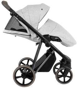 Детская коляска Roan Sol Vintage Luxury 2.0 3 в 1 с автокреслом Tutis Elo Black PIX/50/L Pixel/Light/Black/руч.Cappuccino