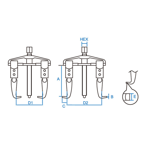 KING TONY (7962B-10) Съемник подшипников 2-х захватный 240 мм