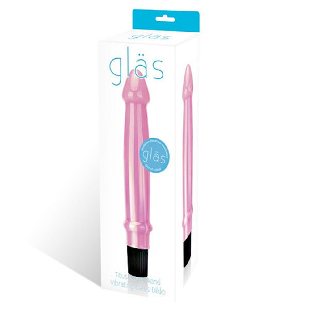 Стеклянный розовый вибратор Titus Love Wand, 20,5 см