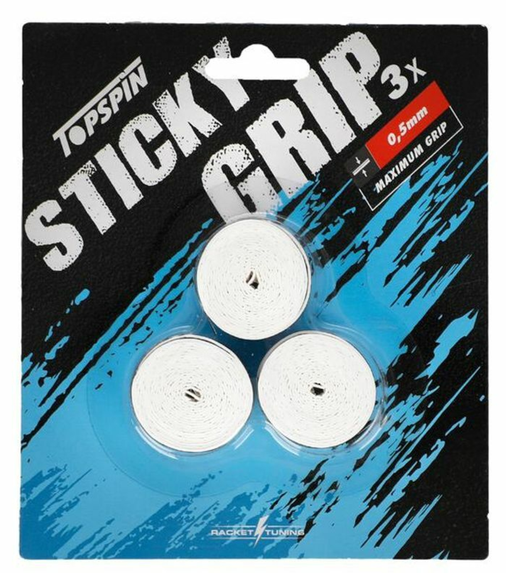 Намотки теннисные Topspin Sticky Grip 3P - white