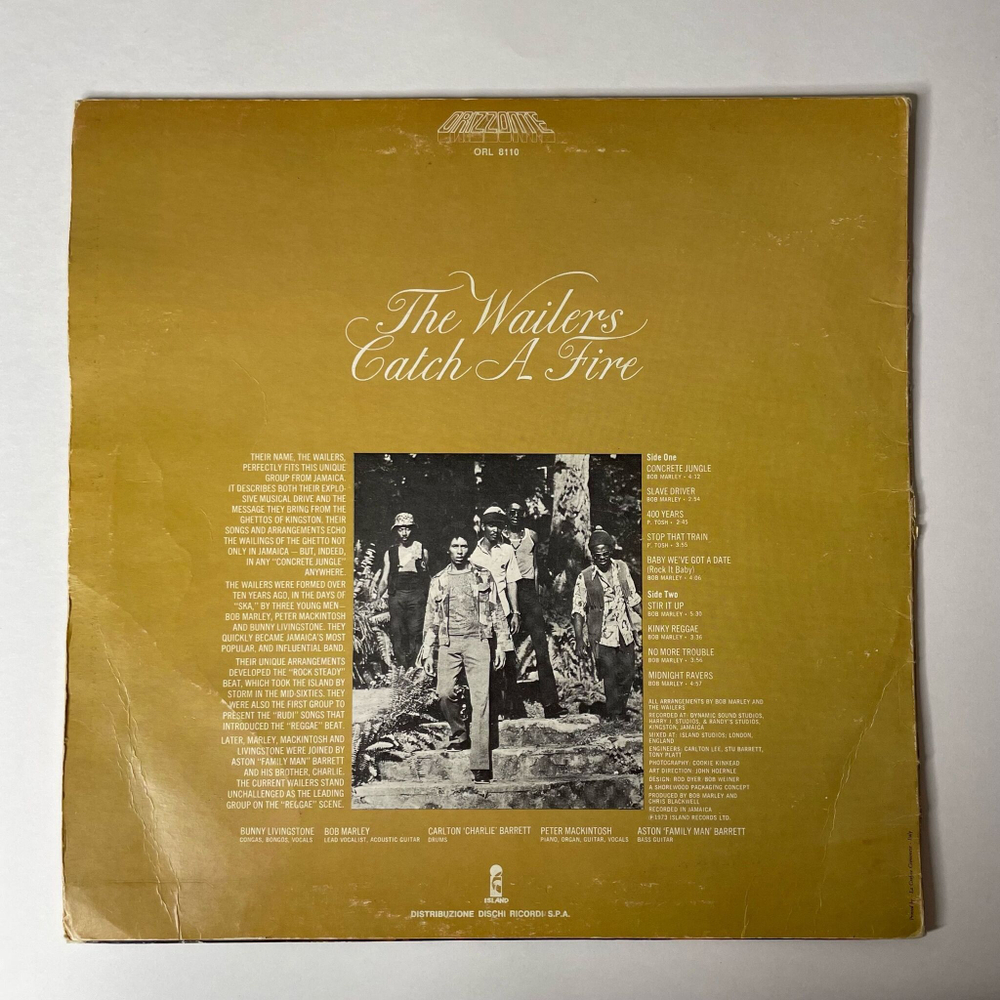 Винтажная виниловая пластинка LP Bob Marley And The Wailers Catch A Fire (Italy 1977)