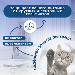 Таблетки от гельминтов для кошек Цестал Кэт для кошек (Ceva), 8 таблеток в упаковке. Пирантел/ Празиквантел