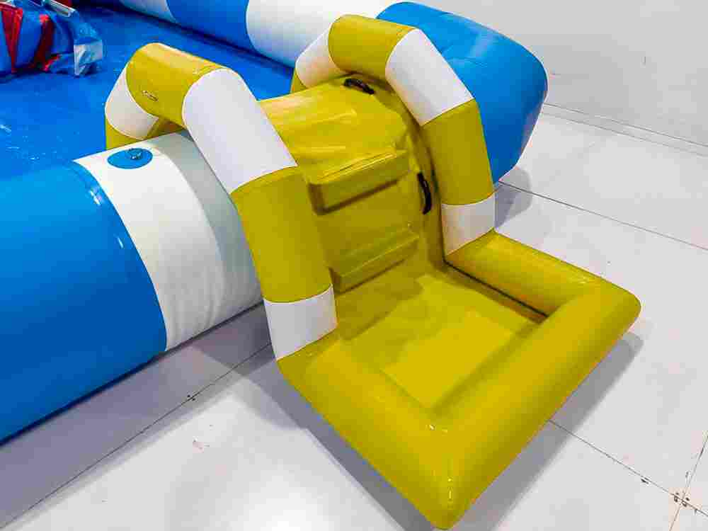 Надувная лестница для бассейна из ПВХ с бассейном, жёлтый, 1.82*1.1*0.87 м