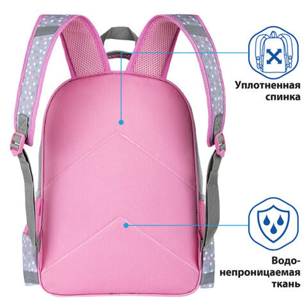 Рюкзак ПИФАГОР SCHOOL для начальной школы, "Adorable bunny", 38x28х14 см, 270654