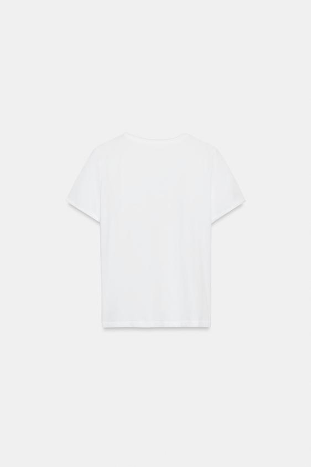 ZARA ФУТБОЛКА С КОРОТКИМИ РУКАВАМИ И ЭФФЕКТОМ ПОТЕРТОСТИ, БЕЛЫЙ
