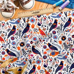 Ткань премиум Оксфорд 600D сказочные птахи