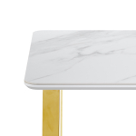 Керамический стол Woodville Селена 1 160х90х77 белый мрамор, золото