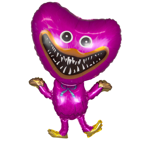 Шар фольгированный Фигура "Зубастики,Розовый" 24'' с гелием