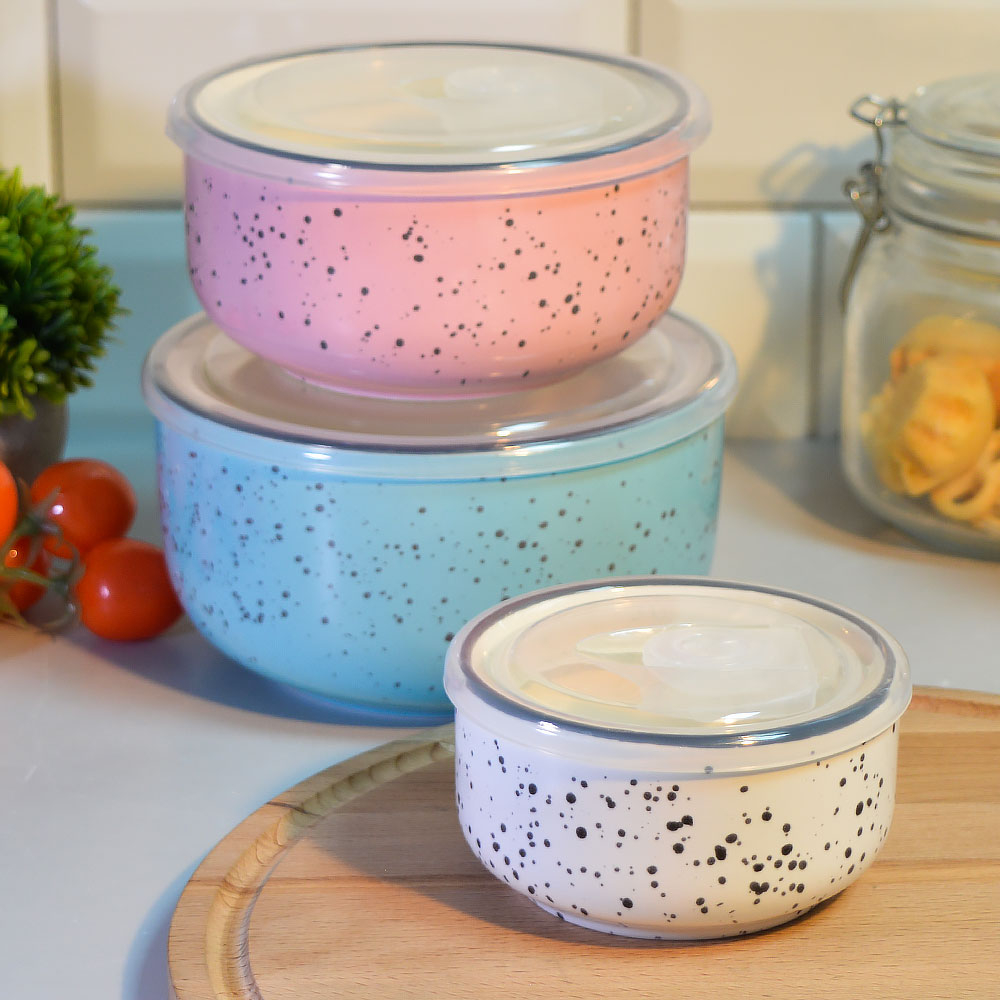 Набор салатников 3 предмета с крышками (225мл, 485мл, 900мл) 202460