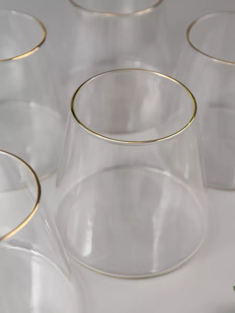 Стаканы для коктейлей, 6 шт. 360 мл., с золотой каймой