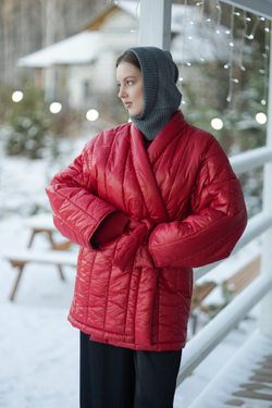 Пуховик - Кимоно укороченный