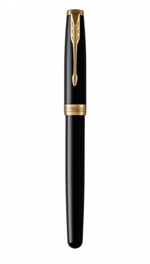 Перьевая ручка Parker Sonnet Black Lacquer GT 1931494, перо: F или М , цвет чернил: black, в подарочной упаковке