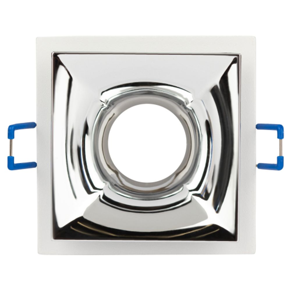 Светильник встраиваемый декоративный ЭРА KL102 WH/CH под лампу MR16 GU5.3 белый/хром