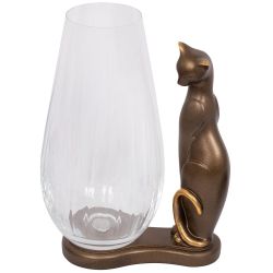 Ваза для цветов Кошка Шелби Бронза