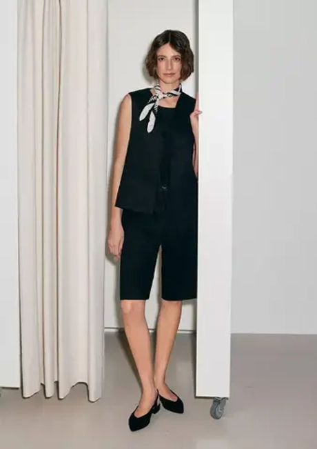 Льняные бермуды с поясом