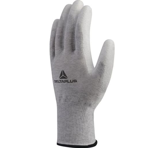 Перчатки трикотажные антистатические с полиуретановым покрытием VE702PESD Delta Plus VE702PESD09